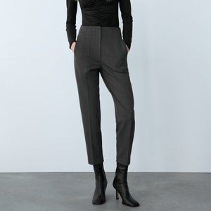 Zara Size Large High Waisted Trouser Pant - Gray